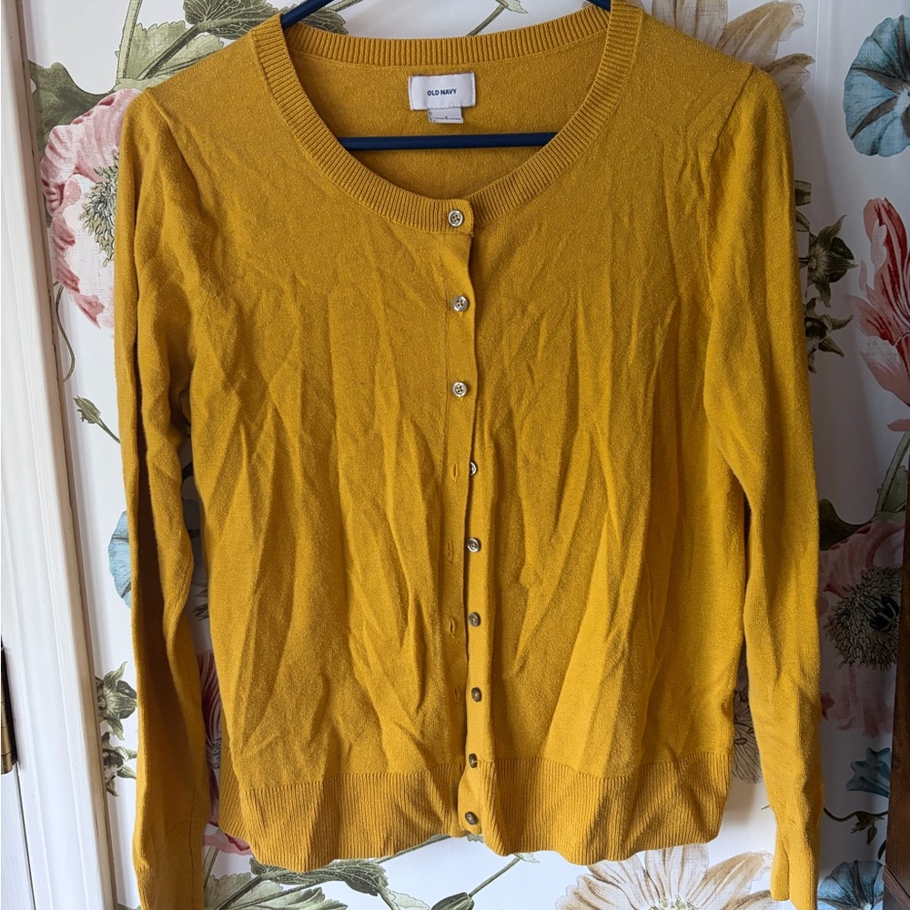 Old Navy Mustard Cardigan Sweater